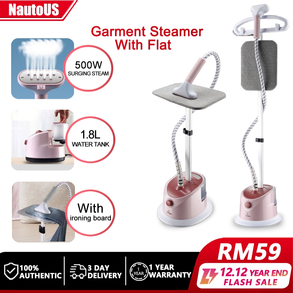 Garment Steamer With Flat Pole Board Portable Stand Type Ironing Machine Clothes Iron Home