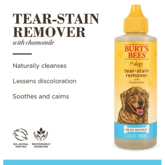 Burt's Bees Tear Stain Remover for Dogs with Chamomile 4 floz (120 ml) For Eye Area Cleanses