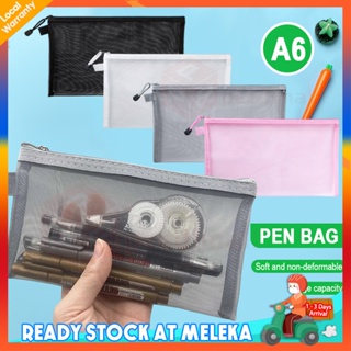 Large Grid Mesh Pencil Case, Big Capacity Clear Pencil Pouch Pen Bag with  Zip