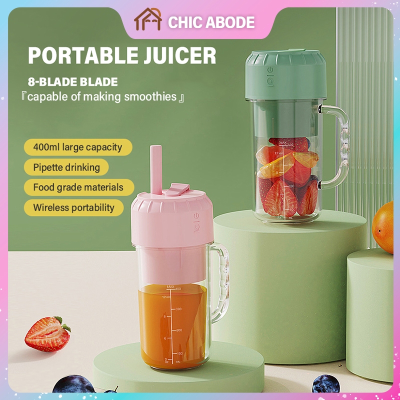 Dropship Portable Wireless Blender With The Straw; USB Travel Juice Cup  Baby Food Mixing Juicer Machince With Updated 8 Blades 3000mAh Rechargeable  Battery to Sell Online at a Lower Price