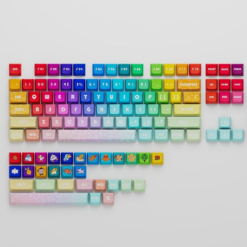 Rainbow Keycaps cute candy themes XDA Profile 133pcs for Mechanical ...