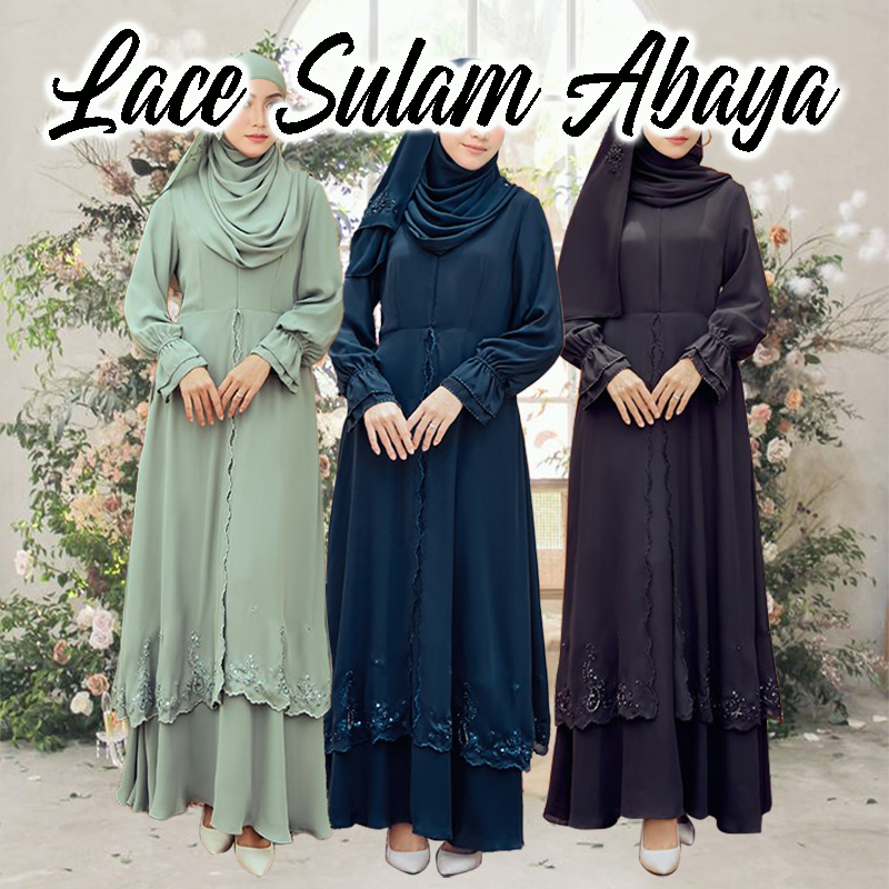 Jubah Abaya Sulam Tunang Nikah Nursing Friendly / Jubah Dress Nidha