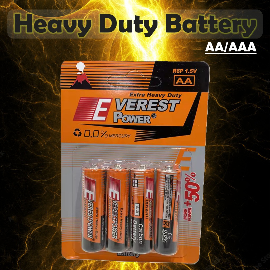 Everest Dry Battery AA AAA 1.5V Heavy Duty Long Life High Capacity