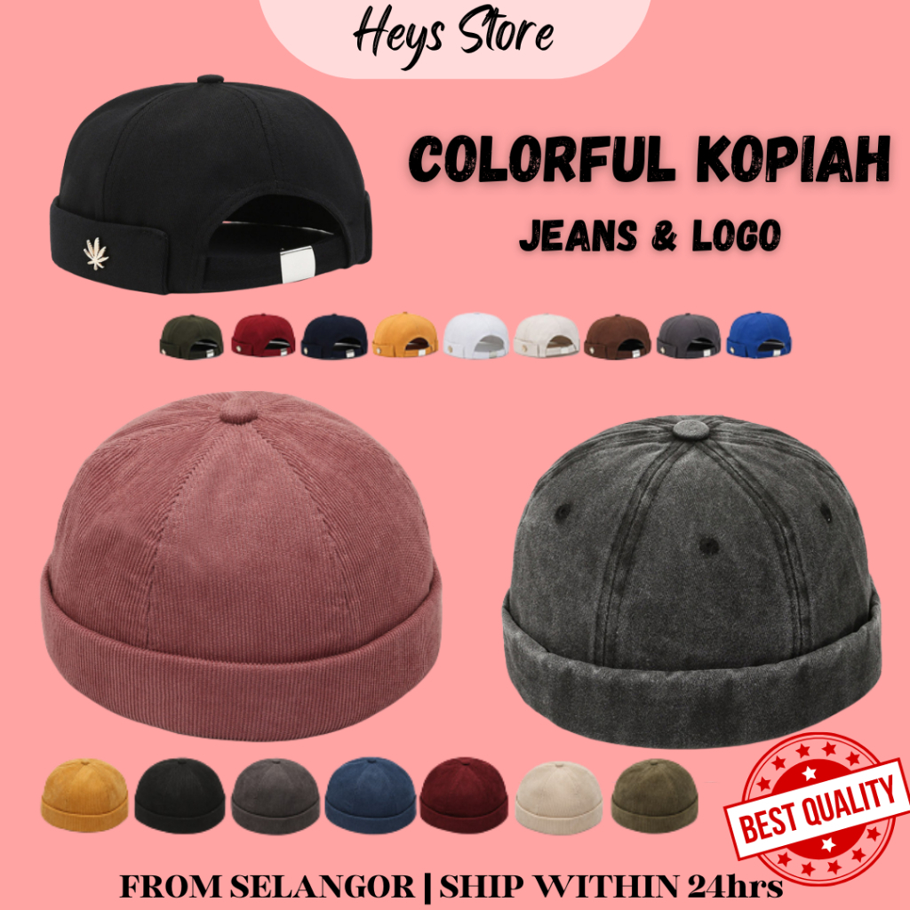 [Ready Stock] Cap Topiah Topi Kopiah Trend Baru Songkok Roll Hat Sailor ...