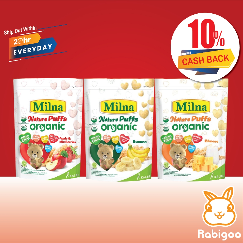[CASHBACK 10] Milna Nature Puff Organic 15g (baby food/biscuits baby
