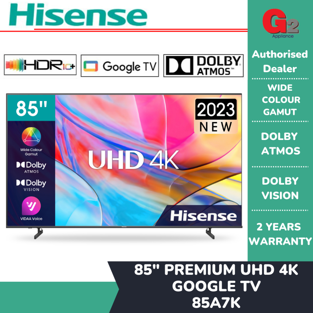 HISENSE 85" PREMIUM UHD 4K SMART TV 85A7K (READY STOCK) HISENSE