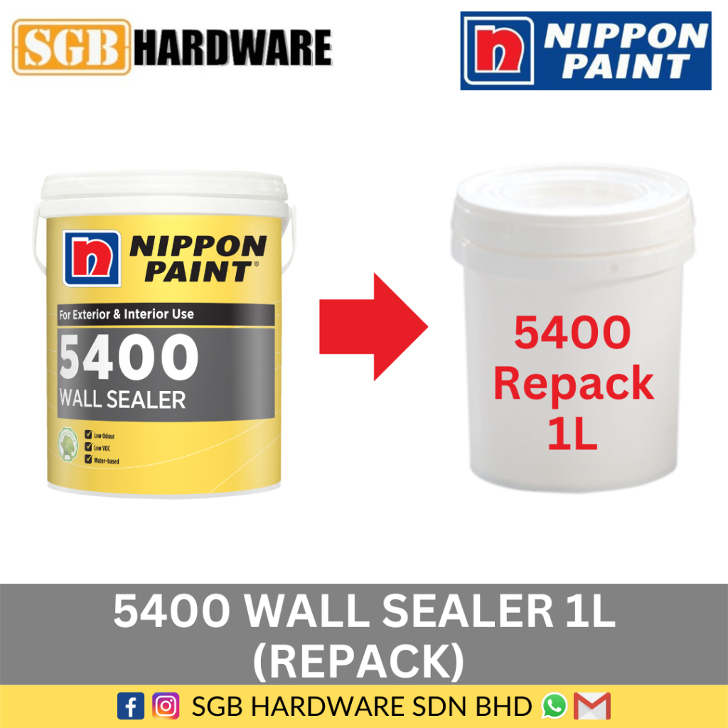 NIPPON 5400 UNDERCOAT PRIMER SEALER 1L / CAT UNDERCOAT DINDING RUMAH