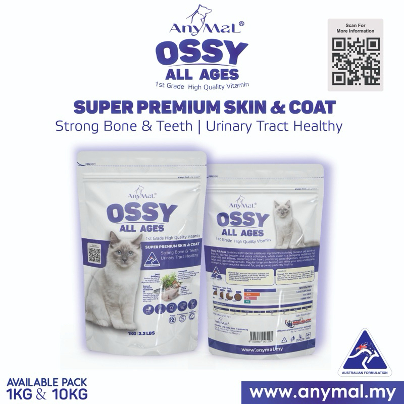Super Premium KIBBLE 1KG & 10KG (OSSY ALL AGE 100 SUPER PREMIUM SKIN