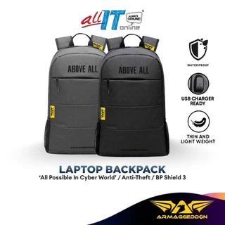 Armaggeddon BP SHIELD 3 Anti-Theft Gaming Laptop Backpack / Bag  - Black / Grey