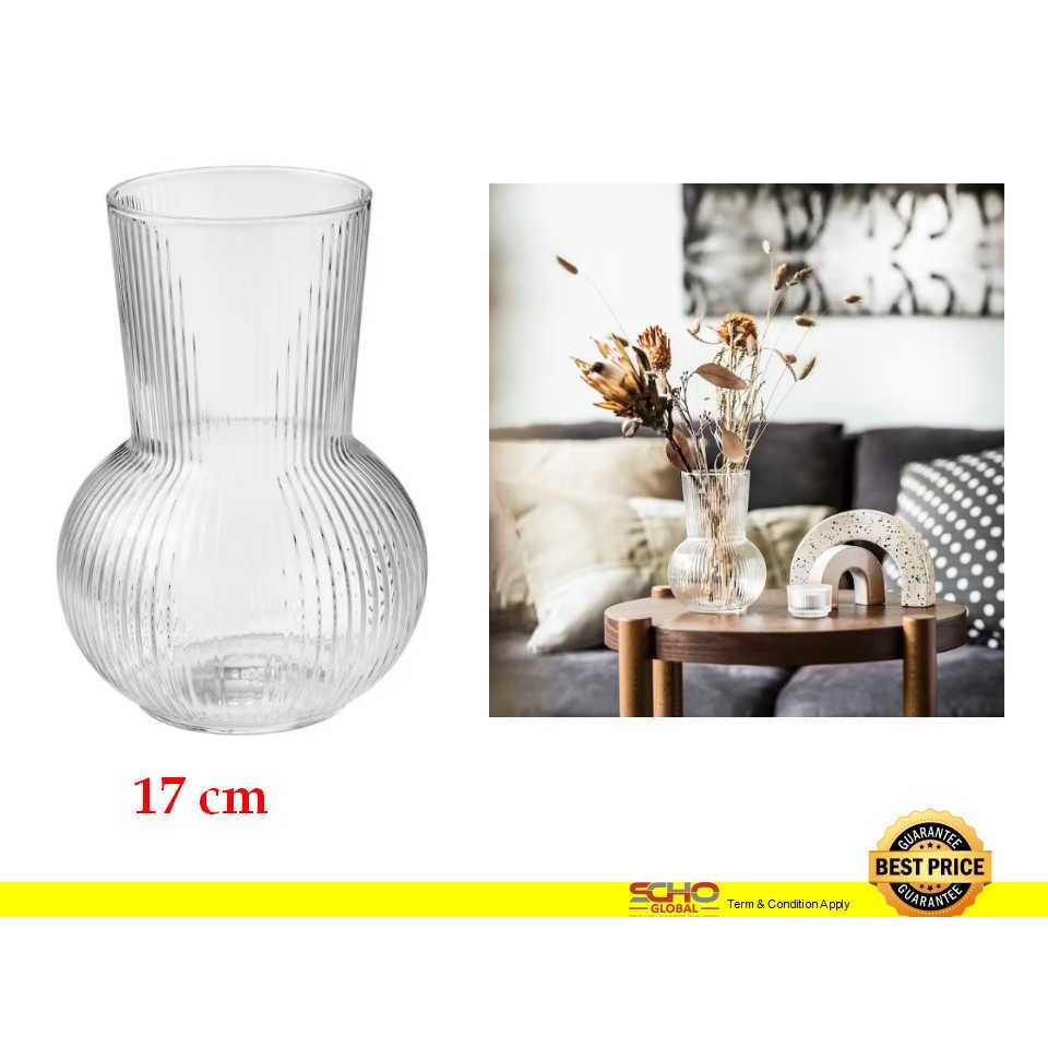IKEAPADRAG Vase, clear glass, 17 cm Shopee Malaysia