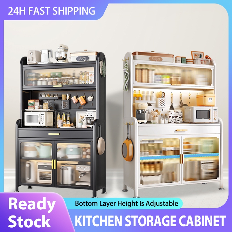 Upgrade Dish Rack Kitchen Storage Drawer Cabinet Microwave Stand With ...