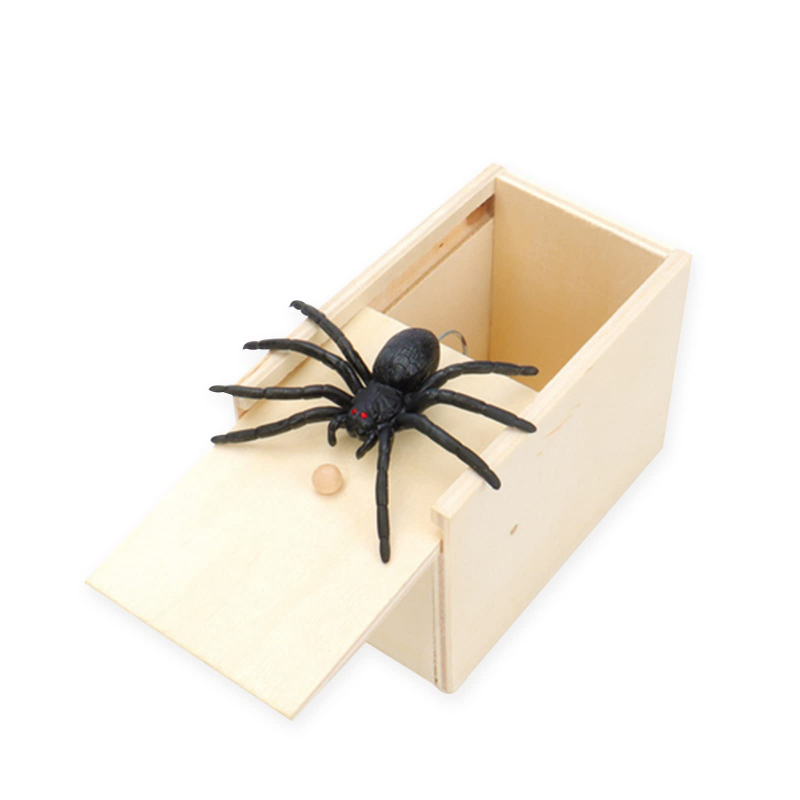 Handmade Wooden Spider Box Spider Prank Box Rubber Spider Prank Happy ...
