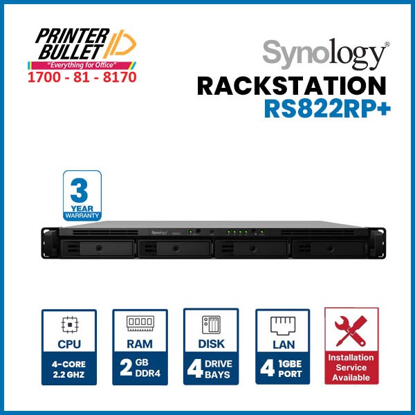 Synology RackStation RS822RP+ 4-Bay NAS Enclosure | Shopee Malaysia