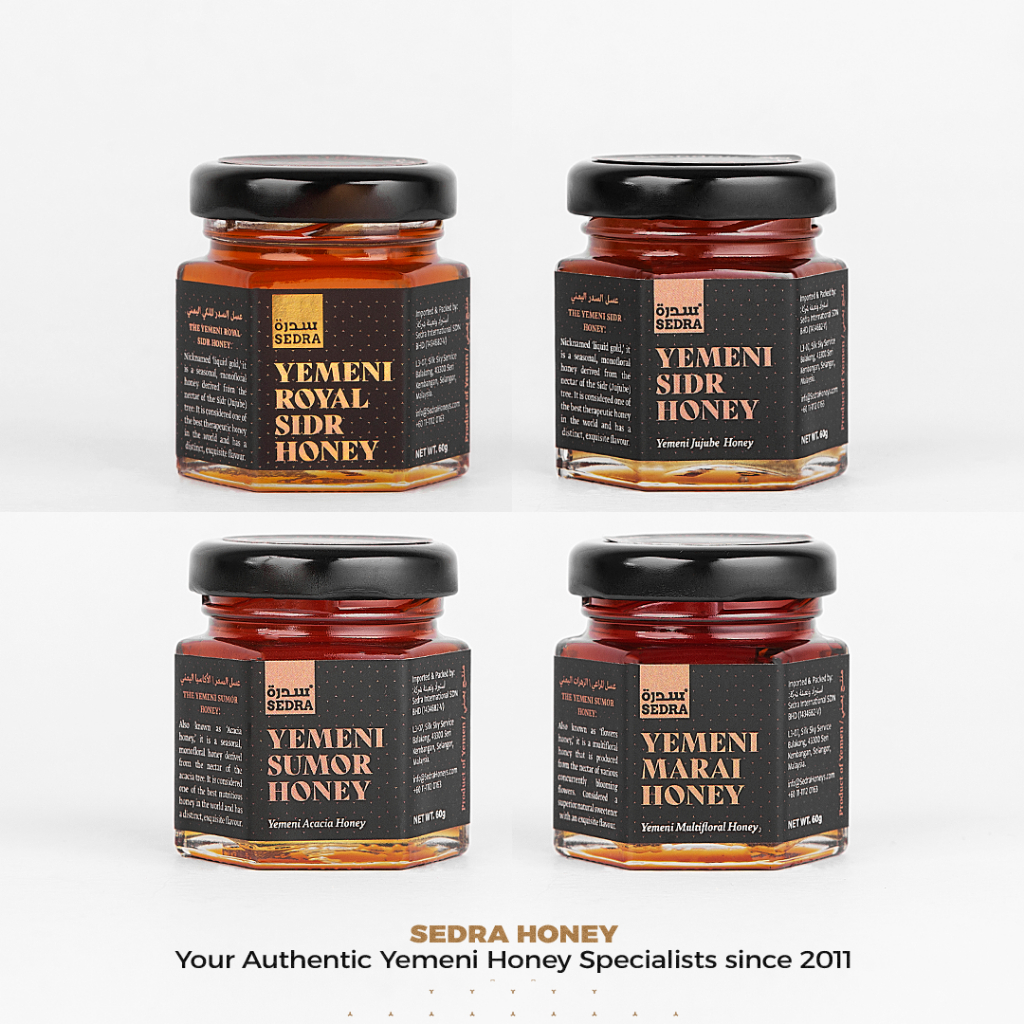 SEDRA Yemeni Honey Tasting Kit - Sidr Honey, Royal Sidr Honey, Sumor ...