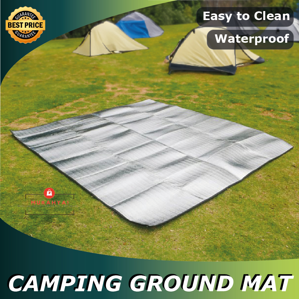 Camping Ground Mat Waterproof Double Sided Aluminium Foil Tikar Outdoor Beach Picnic Mats Sleeping Pad Blanket Shopee Malaysia