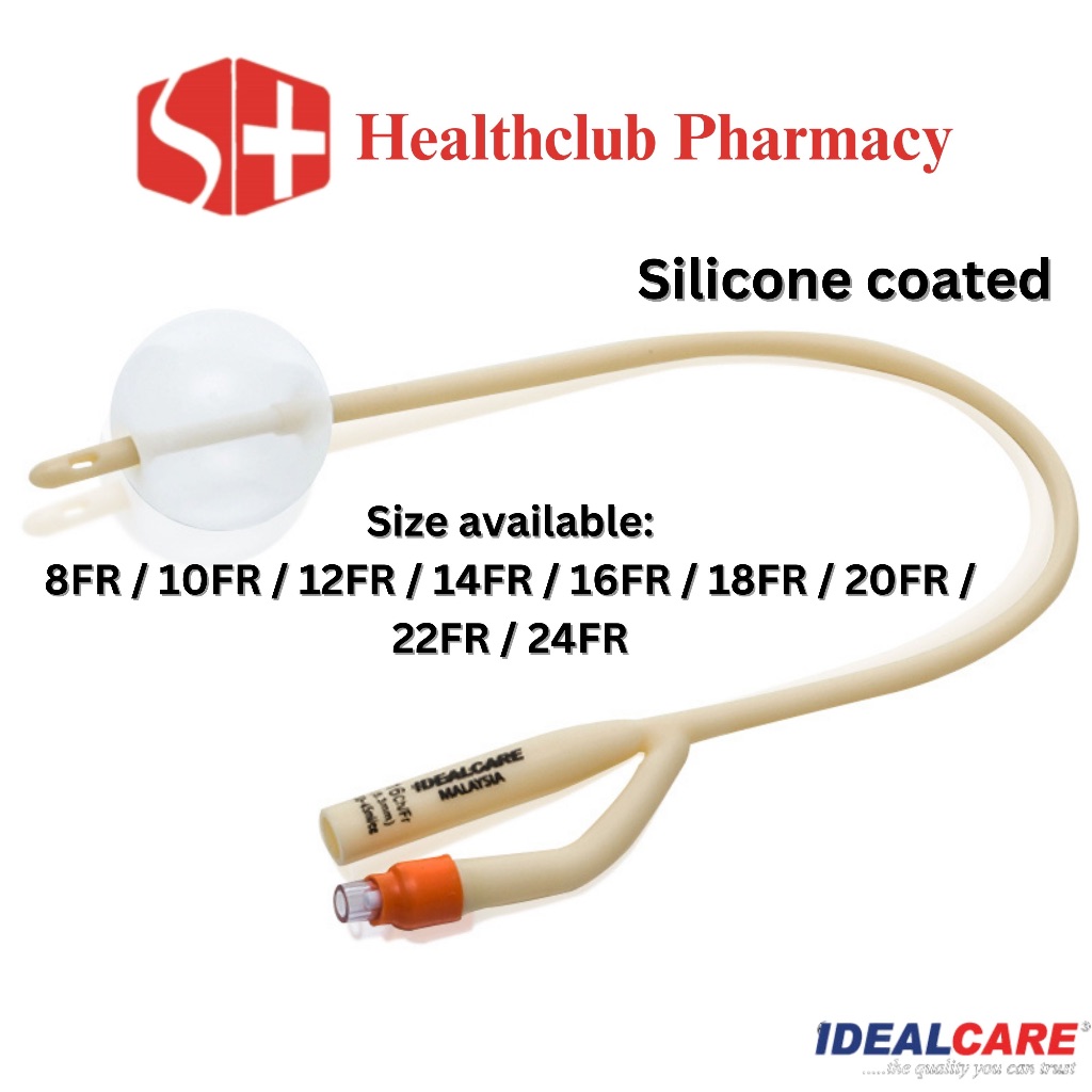 (10PCS) IDEALCARE 2 Way Foley Catheter Sterile Pack Silicone Coated (MADE IN MALAYSIA) Shopee