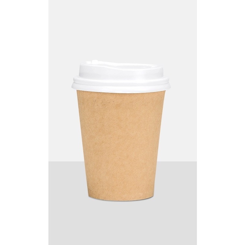 （Ready Stock) [50 pieces] Cold paper cup [single layer], white, Kraft ...
