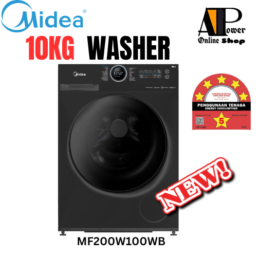 Midea 10.0KG/12KG Inverter Front Load Fully Washer MF200W100WB ...