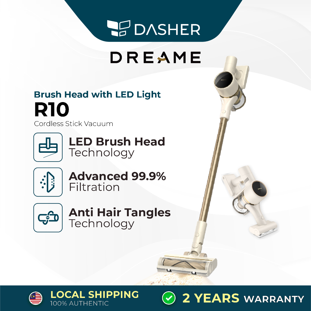Dreame R10 Cordless Stick Vacuum Brush Head with LED Light Powerful
