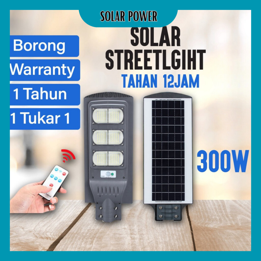 Solar Street Lights LED 100W 200W 300W Lampu Jalan Solar Outdoor