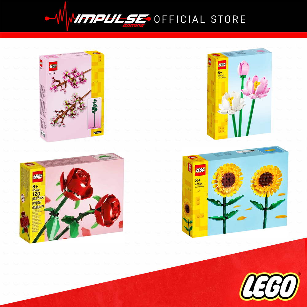 LEGO LEL Flowers Series 40460 Roses / 40524 Sunflowers / 40647 Lotus Flowers / 40725 Cherry