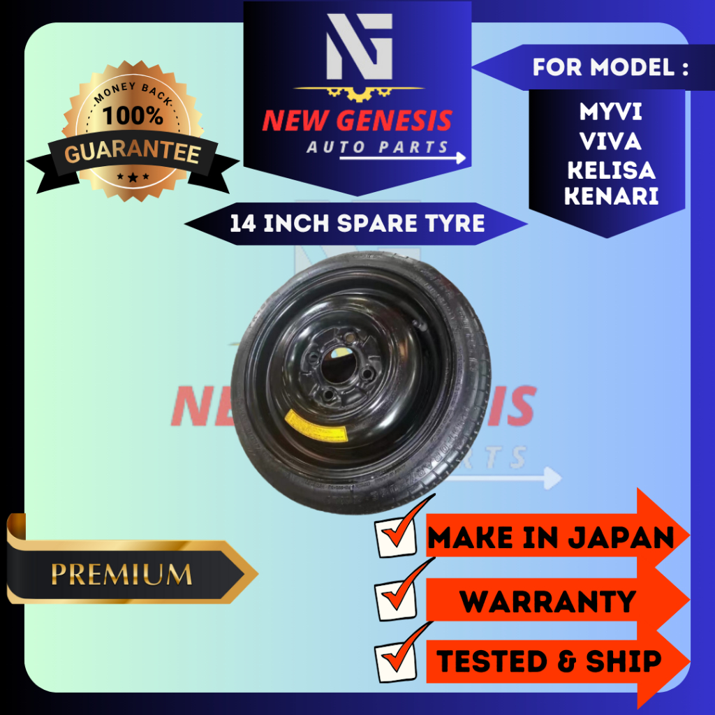 Spare Tyre 14 Inch/14inch Inci ( T105/70/D14 ) 4H PCD100 For Kelisa ...