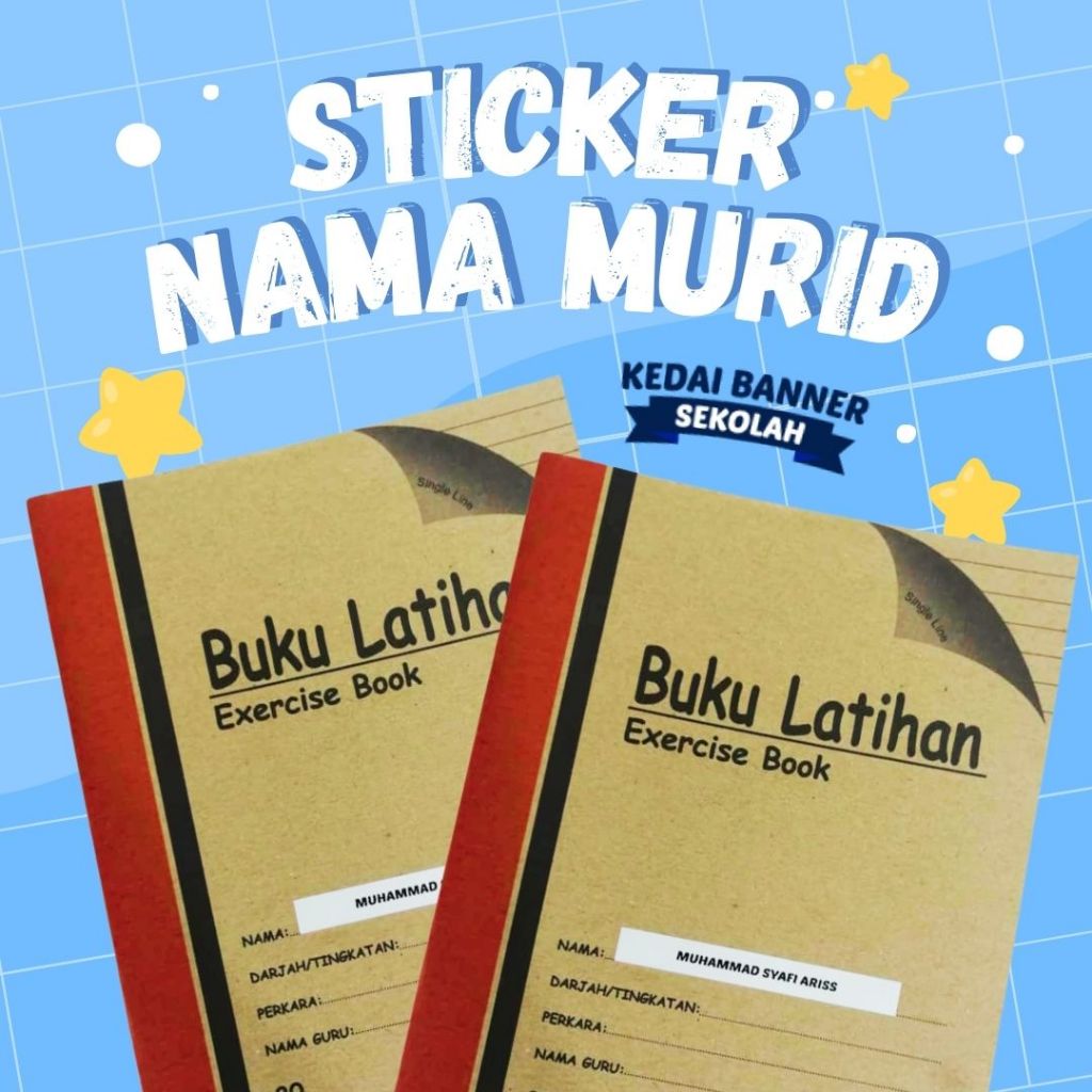 140 Pcs Sticker Nama Murid Sekolah | Sticker Mirrorcoat | Sticker Label ...