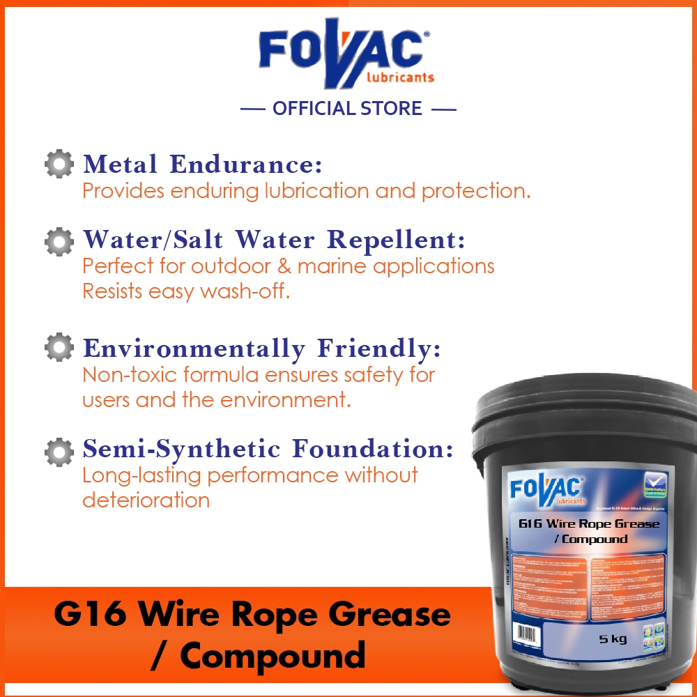 G16 Wire Rope Grease/ Compound, Cable Chain, Minyak Gris Wire Rope ...