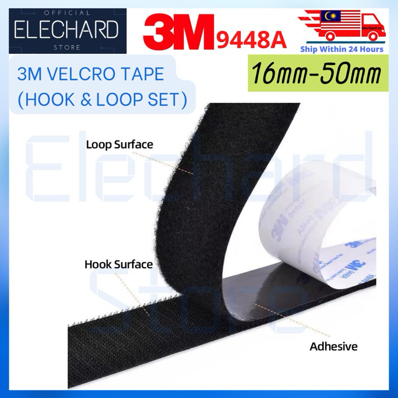 Velcro Tape 25mm x 1m Strong Self Adhesive Tape Magic Tape Nylon Sticker  Both Sided Mounting Hook & Loop Pelekat Kasut 1 Meter Hook Only