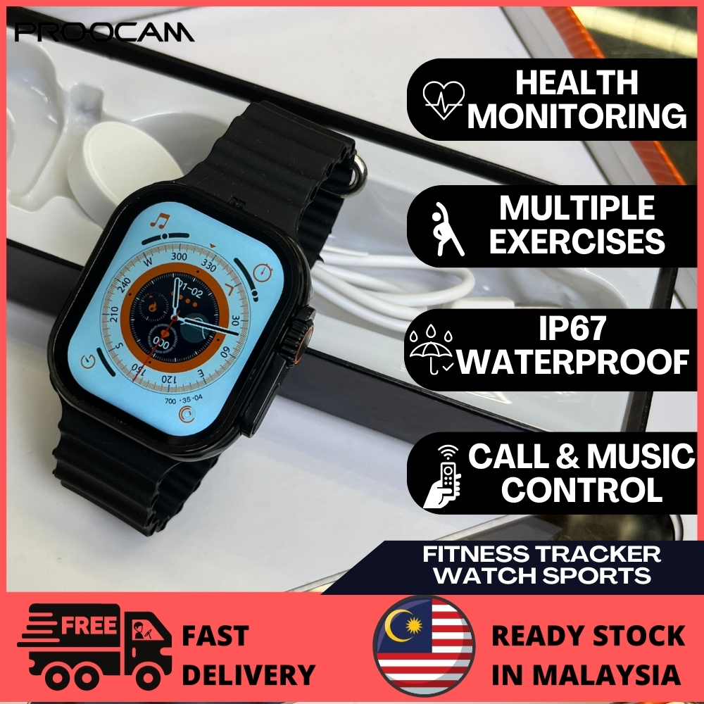 🔥READY STOCK🔥 PROOCAM FITNESS TRACKER WATCH Touch Screen Wireless ...