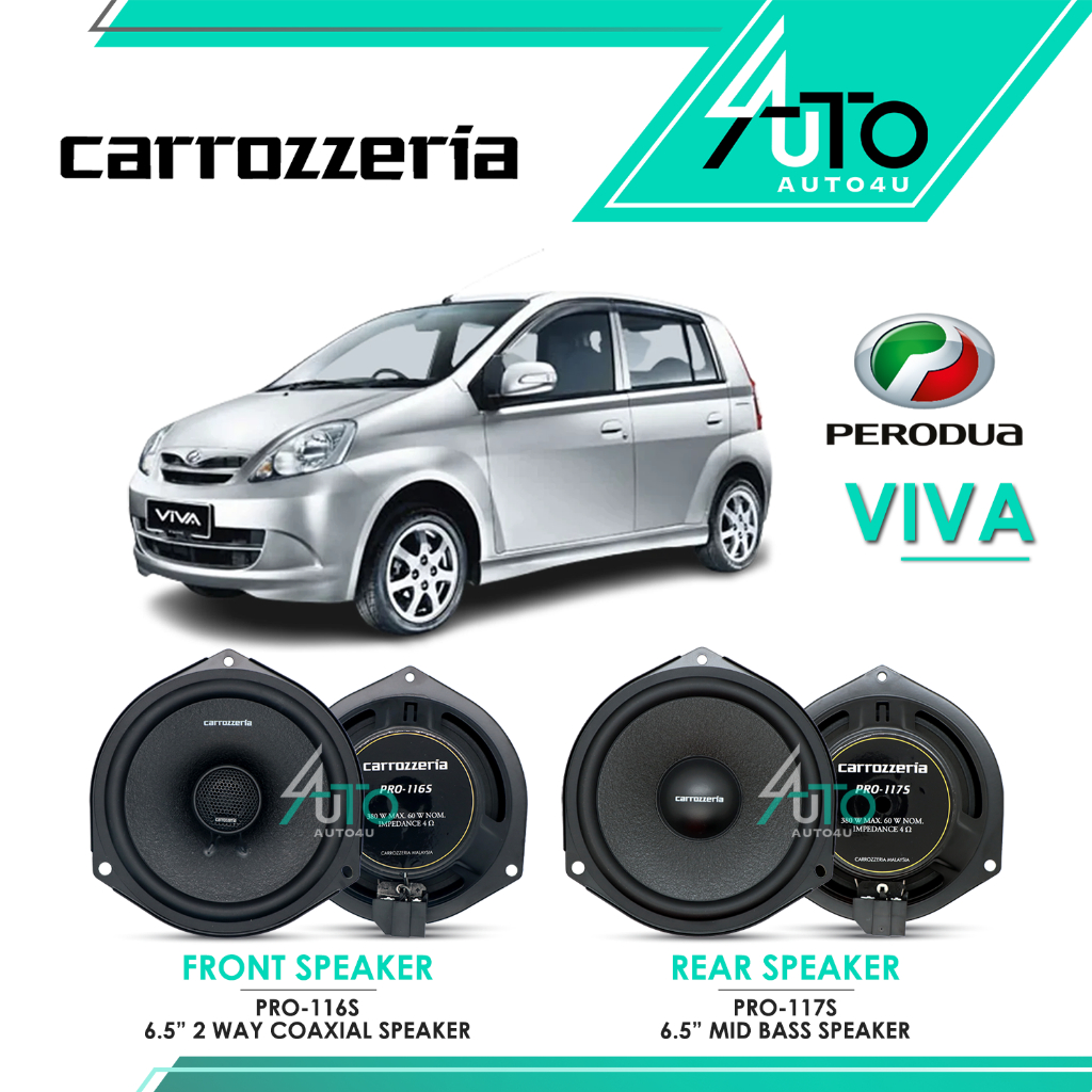 Carrozzeria Speaker Perodua Viva 2000 Plug & Play Car Speaker PNP Front ...