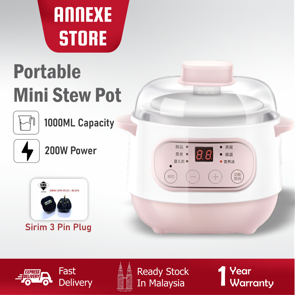 Milestone Mini Electric Ceramic Stew Cooker 1000ml | Shopee Malaysia