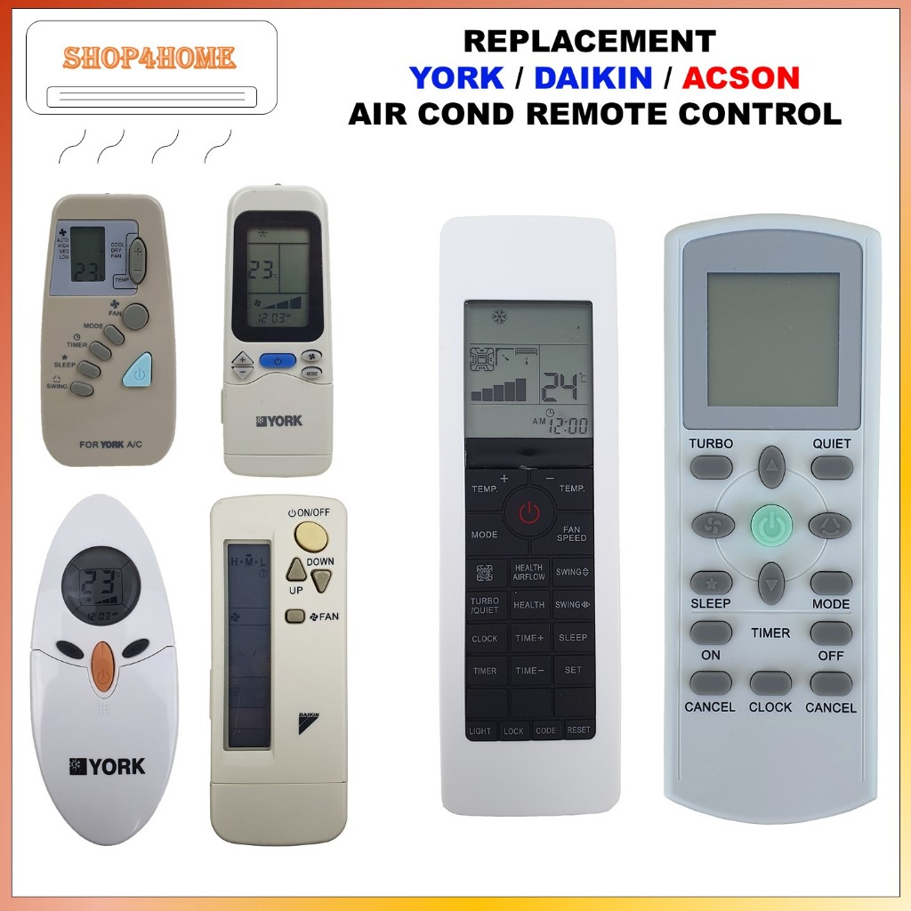 Remote Control Daikin York Acson Air Cond Remote Control Aircond