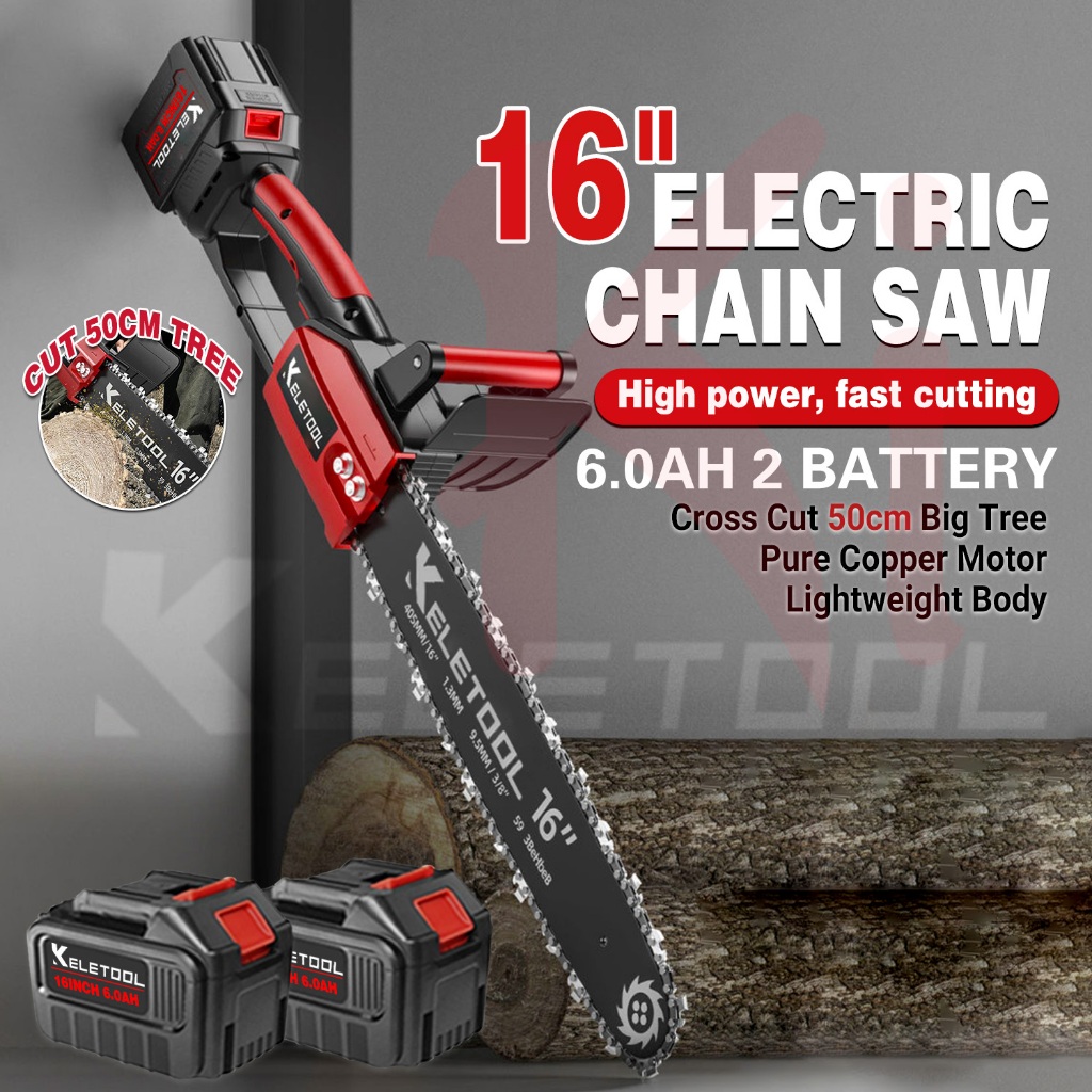 Electric Chain Saw 16-Inch Brushless Chainsaw,Cordless Electric
