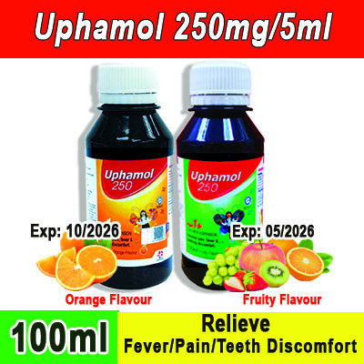 UPHAMOL PARACETAMOL SYRUP 100ml / PCM SYRUP 250MG/5ML Ubat Demam Kanak ...