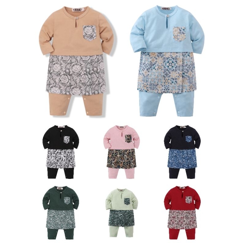 Baby Rompers Raya 2024 with Sampin 03m 36m 69m 912m Rompers Kurta