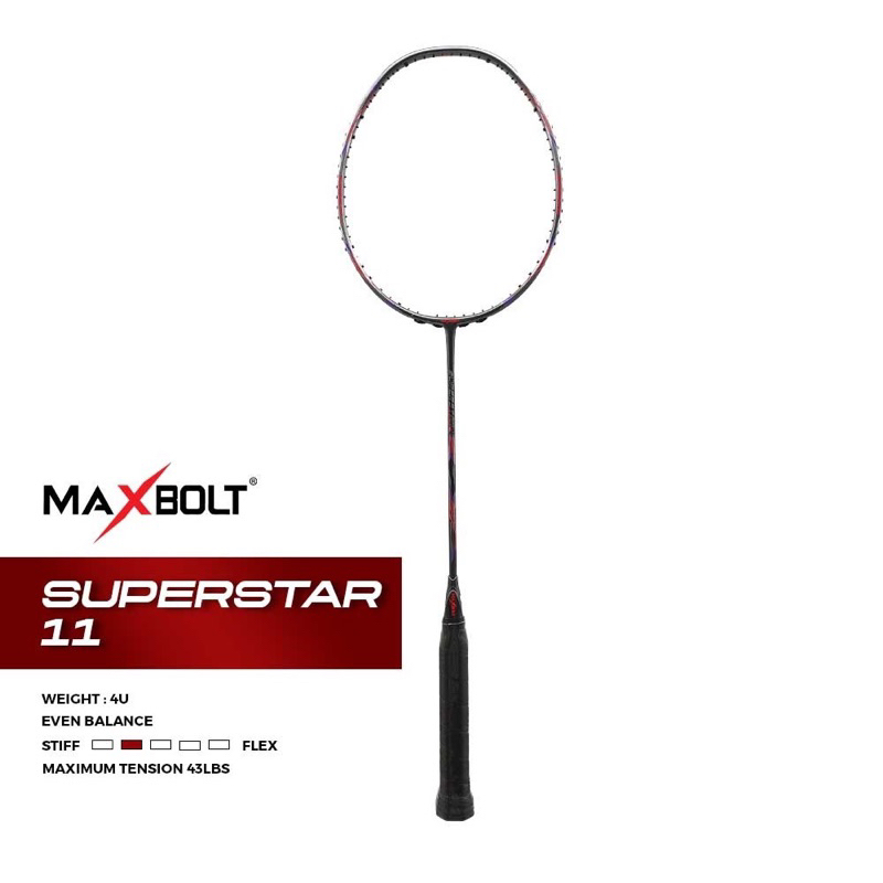 MaxBolt Superstar 11 Badminton Racket (Silver) (Free Soft Cover ...