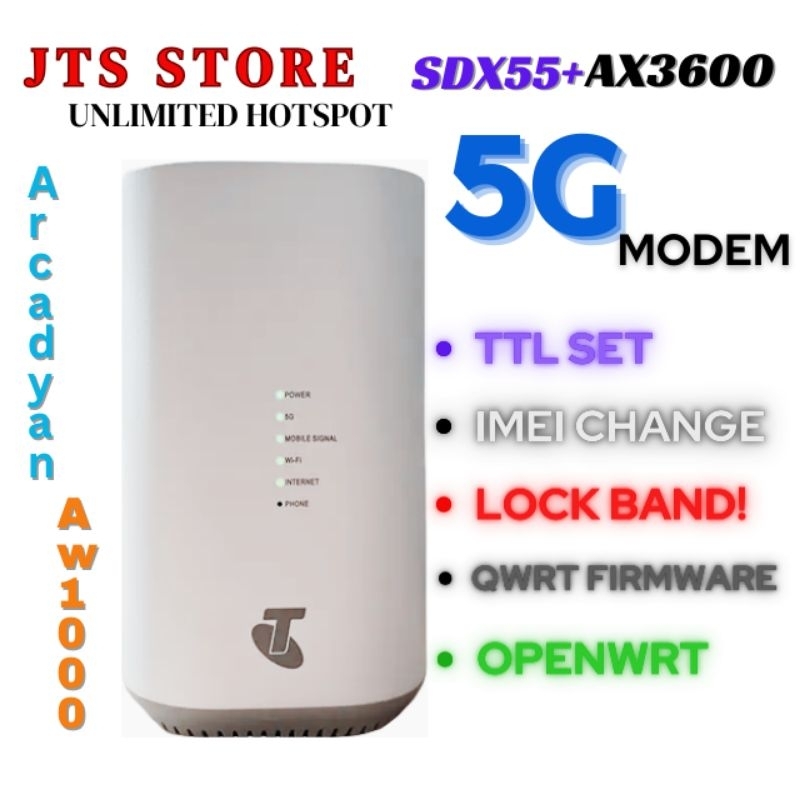 [5g Modem] Arcadyan Aw1000 Sdx55 Ax3600 Qwrt Openwrt 210mb Shopee Malaysia