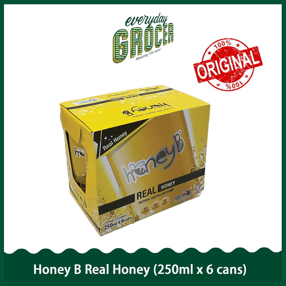 HoneyB Sparkling Honey Drink (6x250ml) - [REAL HONEY] [BLACK TEA ...