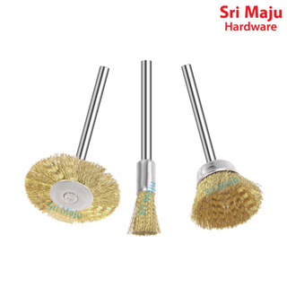 2 Circular Wire Brush - 1/4 Hex Shank - Brass-Coated Steel