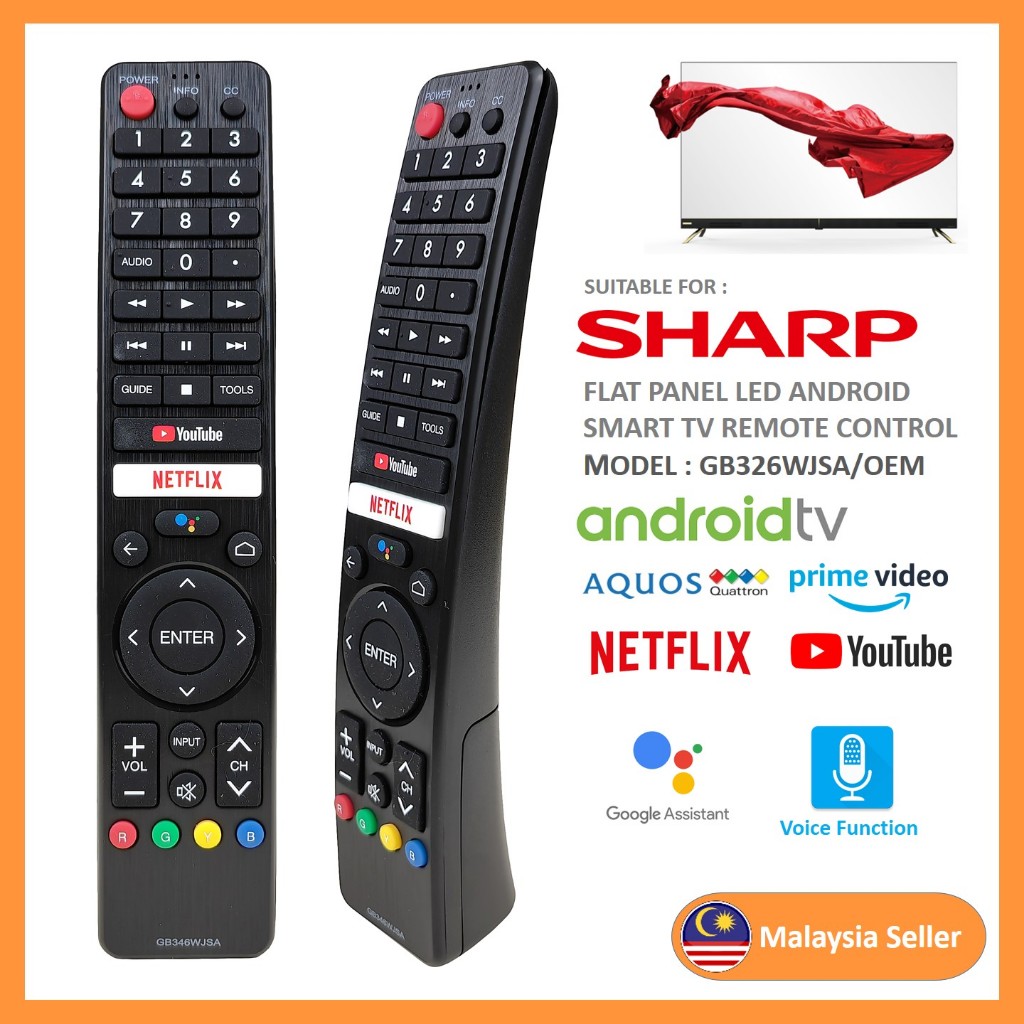 Replacement Sharp Voice Function Youtube Netflix Android Smart TV ...