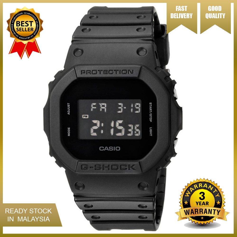 [malaysia 3 Year Warranty] Casio Gshock Dark Knight Petak Hitam Dw5600 