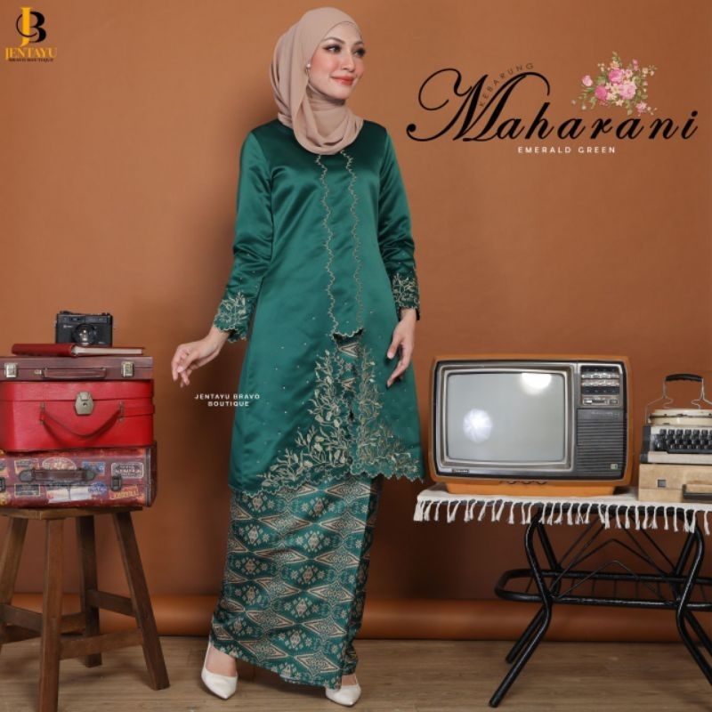 No Cod Baju Kebaya Satin Songket Printed Kurung Sulam Exclusive Baju Nikah Songket Plussize