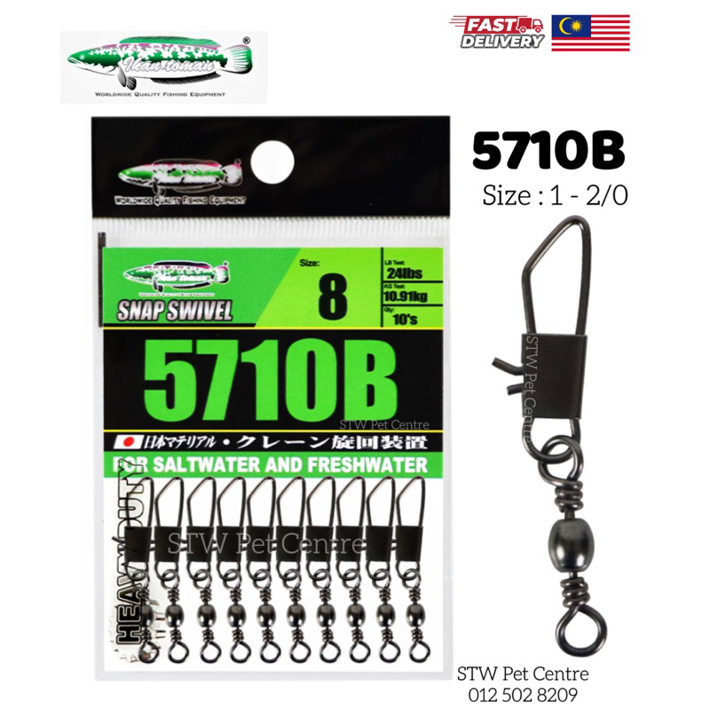 Ikan Toman Snap Swivel 5710B 10’s Interlock Pin Haruan Lock | Shopee ...
