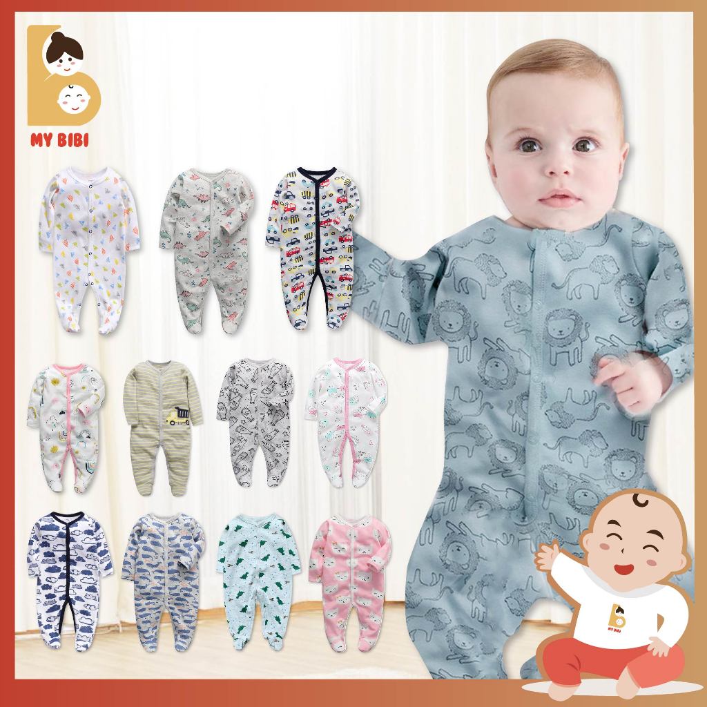 Newborn Baby Jumpsuit Boy Girl Cute Design Long Sleeve Cotton Jumpsuit Baju Kanak Kanak Romper Jumpsuit MYB041 Shopee Malaysia