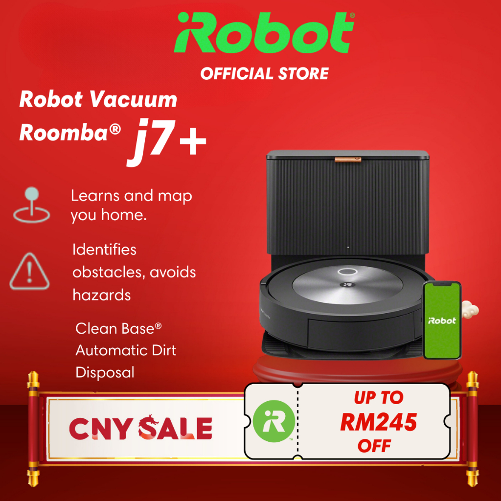 New iRobot Roomba j7+ Plus Robot Vacuum Cleaner & Robot Self-Emptying 7550  Pet 885155026965