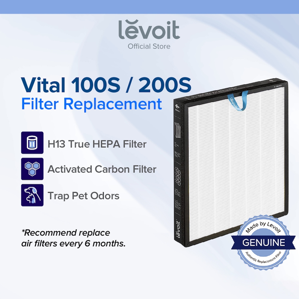 Levoit Vital 100s 200s True Hepa 3-stage Replacement Filter For Air 