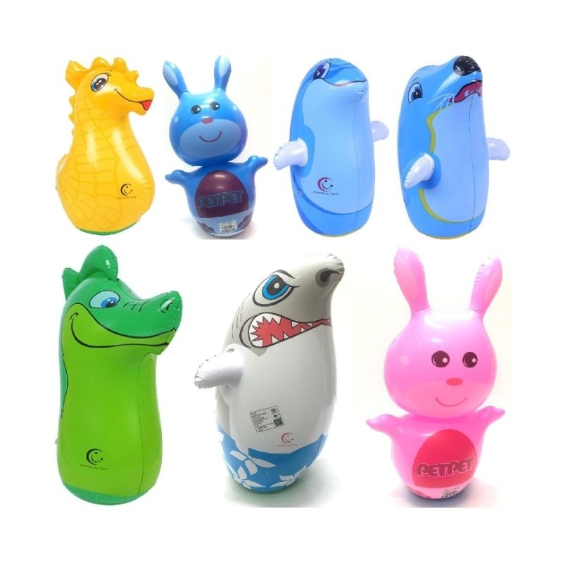 36cm Height Inflatable Tumbler 3D Roly-poly Animals Bouncer Punching ...