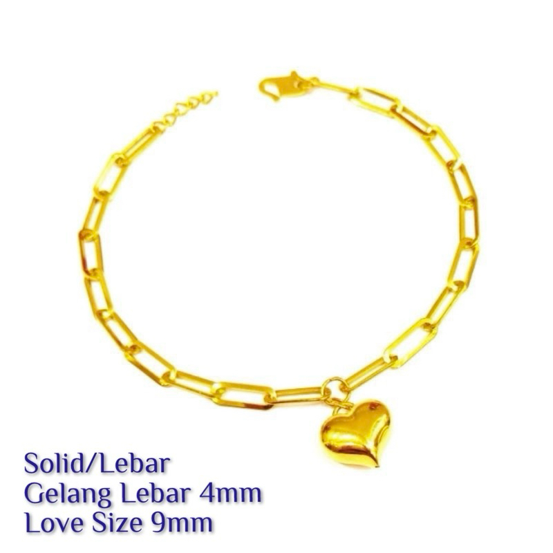 🌈 Exclusive Paper Clip Bracelet.Gelang Tangan Paper Clip Emas 916