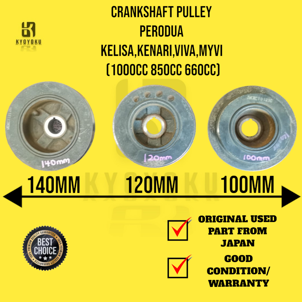 Kyoyoku Crankshaft Pulley/Main Pulley For Perodua Kelisa,Kenari,Viva